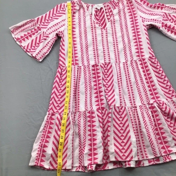 Velvet by Graham & Spencer Madelina Pink and white Mini Dress - Picture 8 of 13